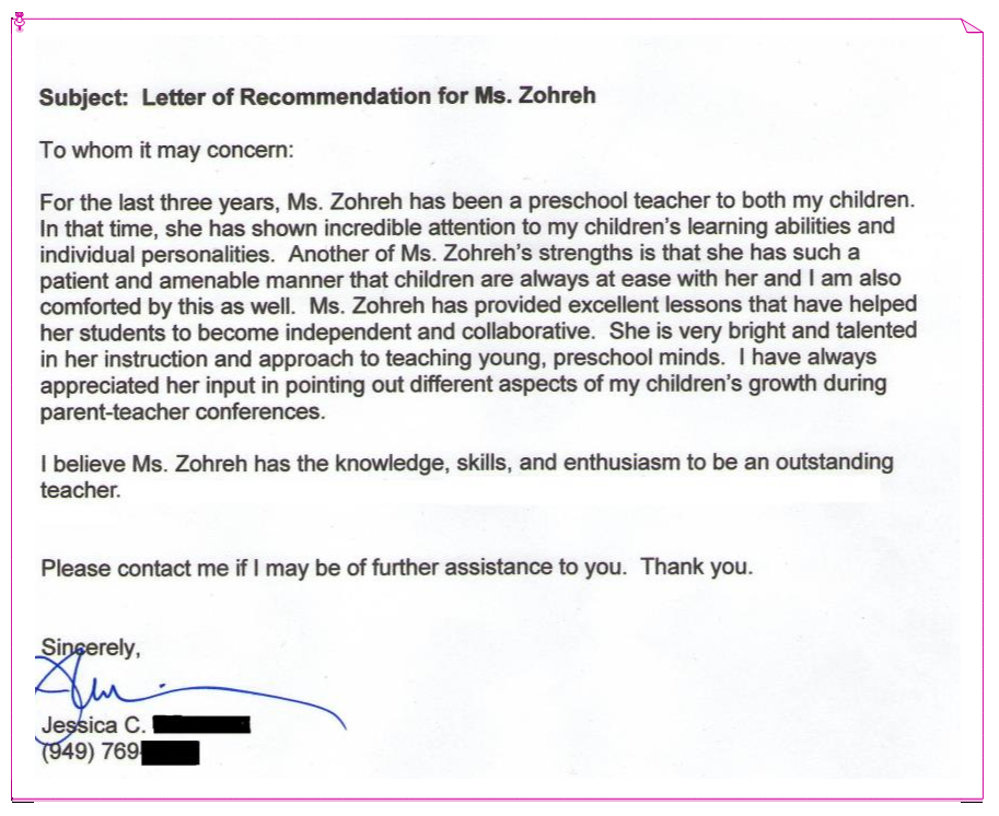 Ms. Zoherh Child Care @ 4982 Seaford Cir.,Irvine, CA 92604
